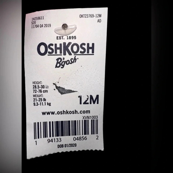 🆕 Oshkosh B’Gosh baby girl romper. Size 12m - Picture 3 of 4